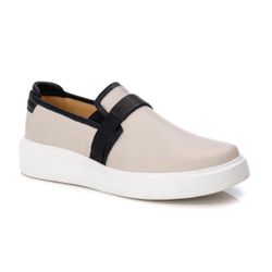 Slip On Milão Couro Off White - Logaly 