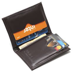 Carteira Masculina Couro Slim Café - Logaly 