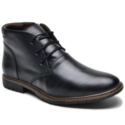 Bota Masculina Casual Couro Legítimo Preto - Logaly 