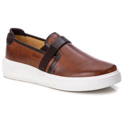 Slip On Milão Couro Castor - Logaly 