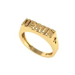 Anel em ouro 18k jesus 4,5g - 1112 - Almeida Prada