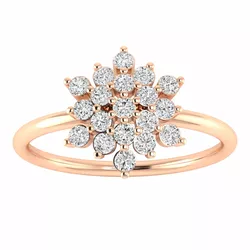 Anel em ouro rose 18k com pedra de zirconia cravej... - Almeida Prada