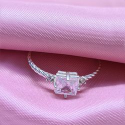 Anel Solitario em Prata925 Torcido com Zirconia Gr... - Almeida Prada