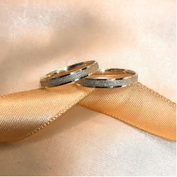 Aliança Em Prata - Modelo Rharis 3 mm Diamantada n... - Almeida Prada