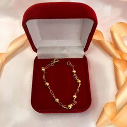 Pulseira Infantil Ouro 18K - Bolinha - PO03 - Almeida Prada