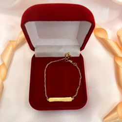 Pulseira Infantil Ouro 18K - Plaquinha - PO05 - Almeida Prada
