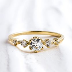 Anel Noivado Ouro18k - Anny Zircônia - NO02 - Almeida Prada