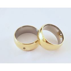 Aliança Ouro 18k 750 e Prata 950 - Modelo Jade - A... - Almeida Prada