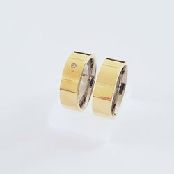 Aliança Ouro 18k 750 e Prata 950 - Modelo Lana - A... - Almeida Prada