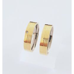 Aliança Ouro 18 750 e Prata 950 5mm - AOP0013 - Almeida Prada