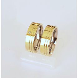 Aliança Ouro 18k 750 e Prata 950 - Modelo Leonor -... - Almeida Prada