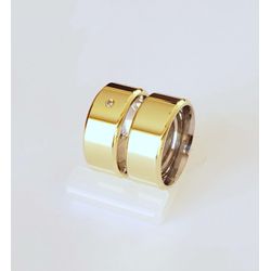 Aliança Ouro 18 750 e Prata 950 - Modelo Greta - A... - Almeida Prada