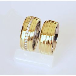 Aliança Ouro 18k 750 e Prata 950 - Modelo Anastáci... - Almeida Prada