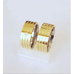 Aliança Ouro 18k 750 e Prata 950 - Modelo Yoko - A... - Almeida Prada