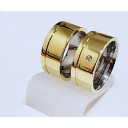 Aliança Ouro 18 750 e Prata 950 - Modelo Dandara -... - Almeida Prada