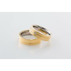 Aliança Ouro 18k 750 e Prata 950 - Modelo Kiara - ... - Almeida Prada