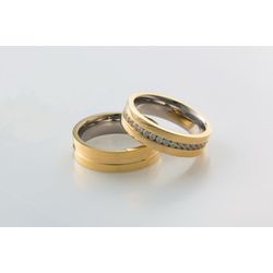 Aliança Ouro 18k 750 e Prata 950 - Modelo Melinda ... - Almeida Prada