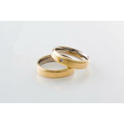 Aliança Ouro 18 750 e Prata 950 - Modelo Ellie - A... - Almeida Prada