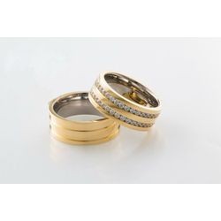Aliança Ouro 18K 750 e Prata 950 - Modelo Chloe - ... - Almeida Prada