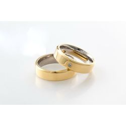 Aliança Ouro 18 750 E Prata 950 - Modelo Matilde -... - Almeida Prada