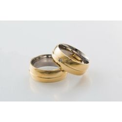 Aliança Ouro 18k 750 e Prata 950 - Modelo Heidi - ... - Almeida Prada