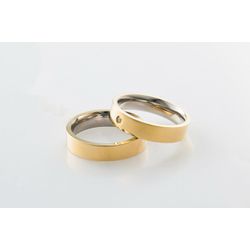 Aliança Ouro 18k 750 e Prata 950 - Modelo Ava - AO... - Almeida Prada