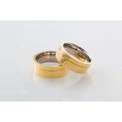 Aliança Ouro 18k 750 E Prata 950 - Modelo Kira - A... - Almeida Prada