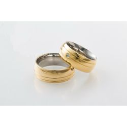 Aliança Ouro 18k 750 e Prata 950 - Modelo Vasti - ... - Almeida Prada