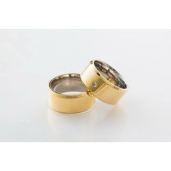 Aliança Ouro 18k 750 e Prata 950 - Modelo Rúbia - ... - Almeida Prada