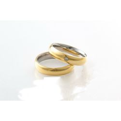 Aliança Ouro 18k 750 e Prata 950 - Modelo Liana - ... - Almeida Prada