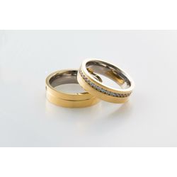 Aliança Ouro 18 750 e Prata 950 - Modelo Isla - AO... - Almeida Prada