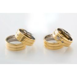 Aliança Ouro 18k 750 e Prata 950 - Modelo Ivana - ... - Almeida Prada