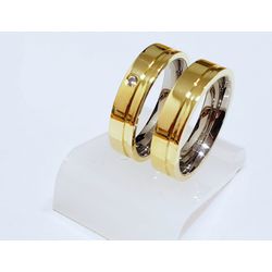 Aliança Ouro 18 750 e Prata 950 - Modelo Dominique... - Almeida Prada
