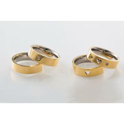Aliança Ouro 18k 750 e Prata 950 - Modelo Arabela ... - Almeida Prada
