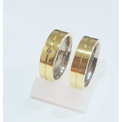 Aliança Ouro 18 750 e Prata 950 - Modelo Filipa - ... - Almeida Prada