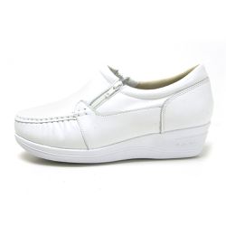 Mocassim Branco com Zíper - 1402 Branco - AMANDA FLEX