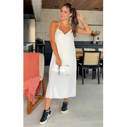 Vestido Malibu Midi Decote Degage Frente única Bra... - AMARI BRAND