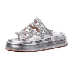 Flat Pedraria Snake Prata - bk8000prata - AMARENA SHOES