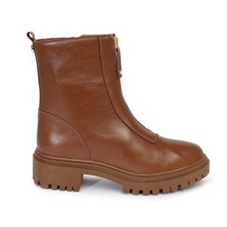 Coturno Tamires Couro Caramelo - C614camel - AMARENA SHOES