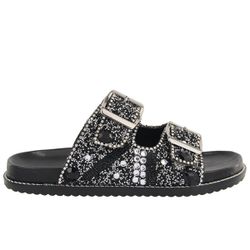 Papete Feminina Pedraria Preto - bk9000preto - AMARENA SHOES