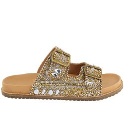 Papete Feminina Pedraria Dourado - bk9000dourado - AMARENA SHOES