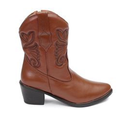 Bota Western Carolina Couro Caramelo - C1031camel - AMARENA SHOES