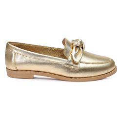 Mocassim Lavínia Couro Dourado - VE15ouro - AMARENA SHOES