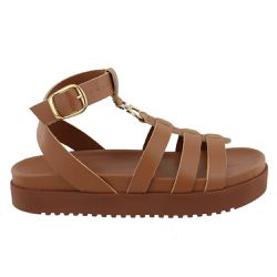 Sandália FlatForm Iza Caramelo - Bk425camel - AMARENA SHOES