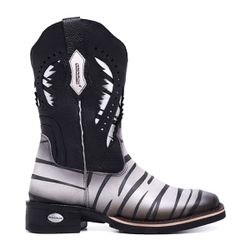 Bota Texana Feminina Zebra - 4185-PRETO - Amarok Boots