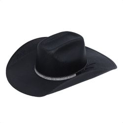 Chapéu Preto De Strass Country Rodeio Feminino - C... - Amarok Boots