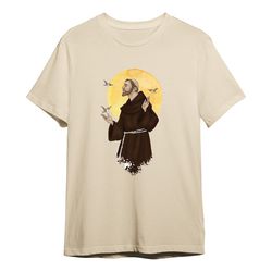 Camiseta São Francisco Assis Marrom Algodão Santo ... - Amiguinhos do Céu