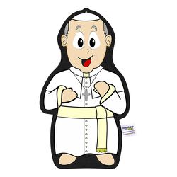 Naninha Travesseirinho Boneco Santo Padre Papa Fra... - Amiguinhos do Céu