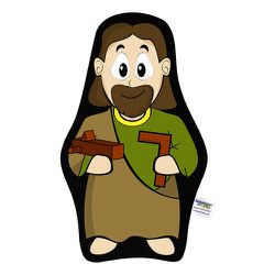 Naninha Travesseiro Boneco São José Operário Santo... - Amiguinhos do Céu