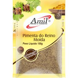 PIMENTA DO REINO MOÍDA PURA 150G (ECONÔMICA) - 487... - AMIL ALIMENTOS